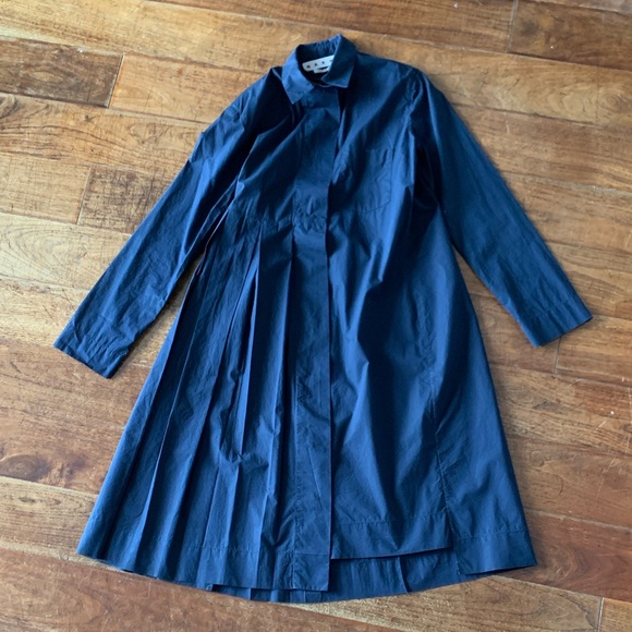 Marni Jackets & Blazers - Marni Dark Blue Collared Button Down Dress